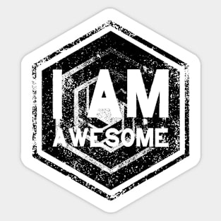 I AM Awesome - Affirmation - Black Sticker